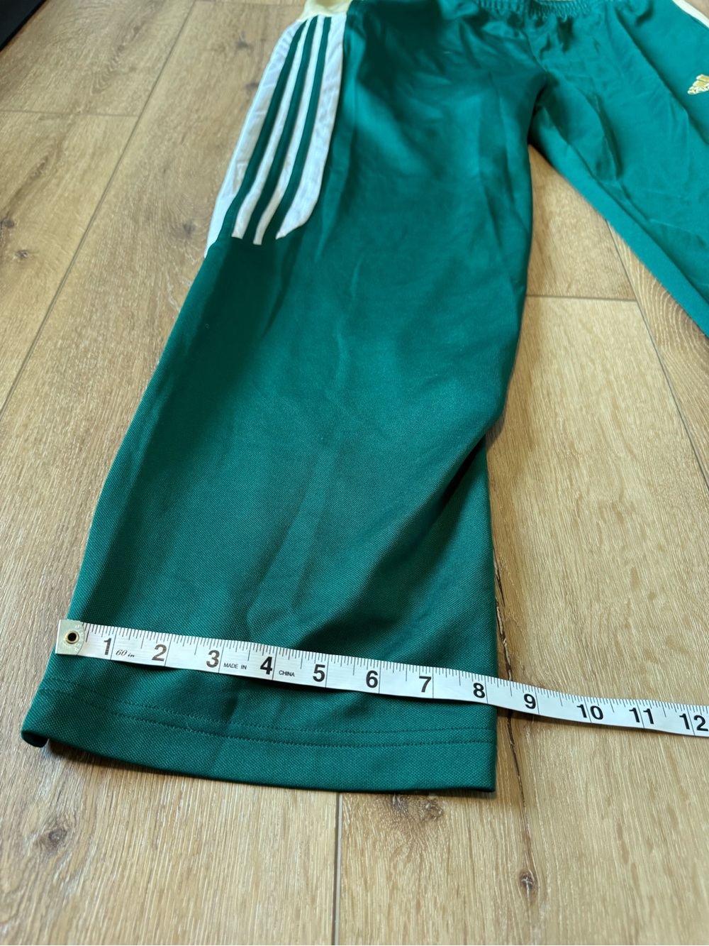 MENS ADIDAS PANTS SIZE XL GREEN GOLD WHITE CLIMACOOL - Picture 2 of 9